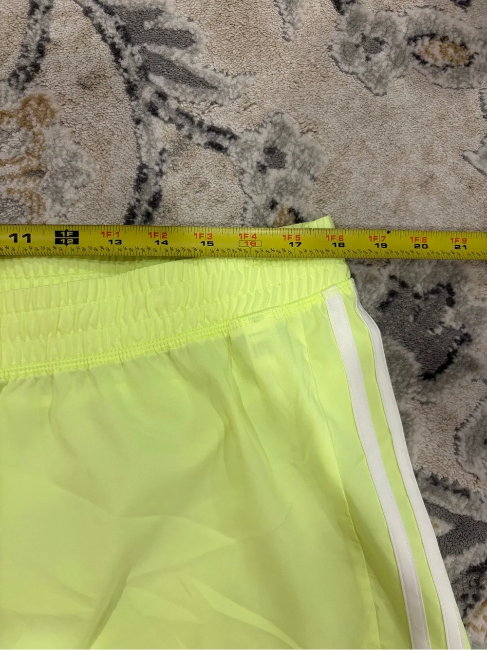 Adidas XL highlighter yellow athletic shorts